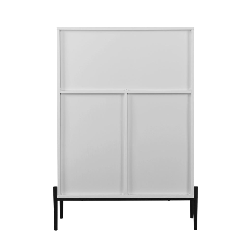 Credenza con cassetti e ripiani regolabili in truciolare bianco per cucina e soggiorno 85 × 40 × 120 cm