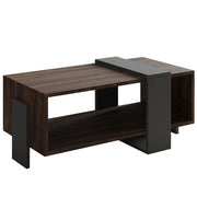 Tavolino in legno "Meleni" - 90 x 49 x 40 cm - Marrone