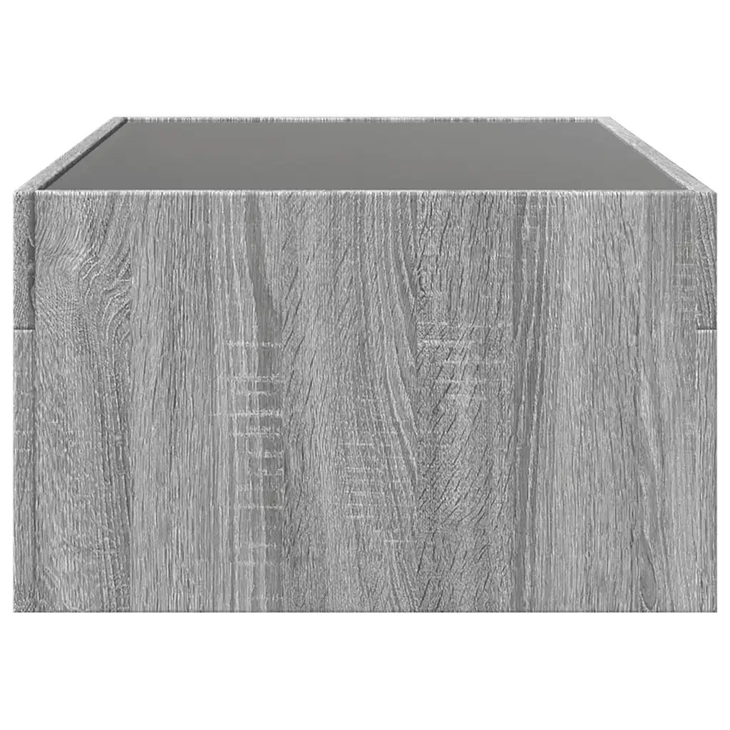 Tavolino da Salotto con LED Infinity Grigio Sonoma 90x50x30 cm