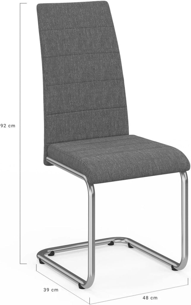 Set di 4 sedie da pranzo in tessuto grigio antracite MIA