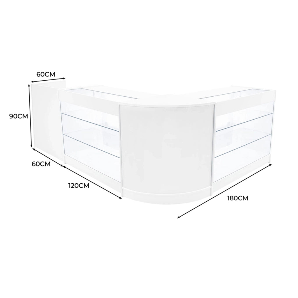Set Banconi LED Bianco Aries K1200 CM60 TB60 Vetrina Negozio con Serratura