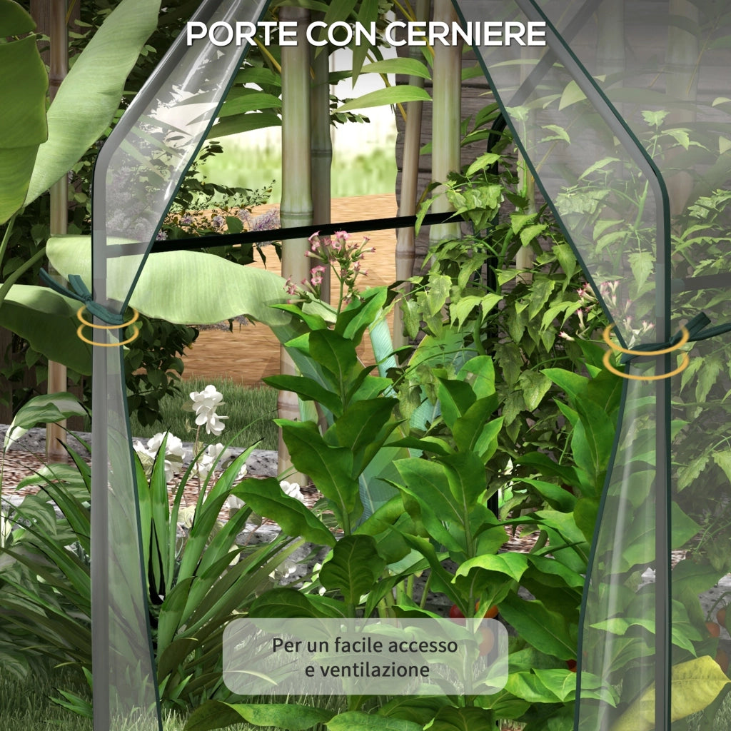 Mini Serra da Giardino con Porte Avvolgibili ¨C zephmum ¨C 90x90x145cm Trasparente