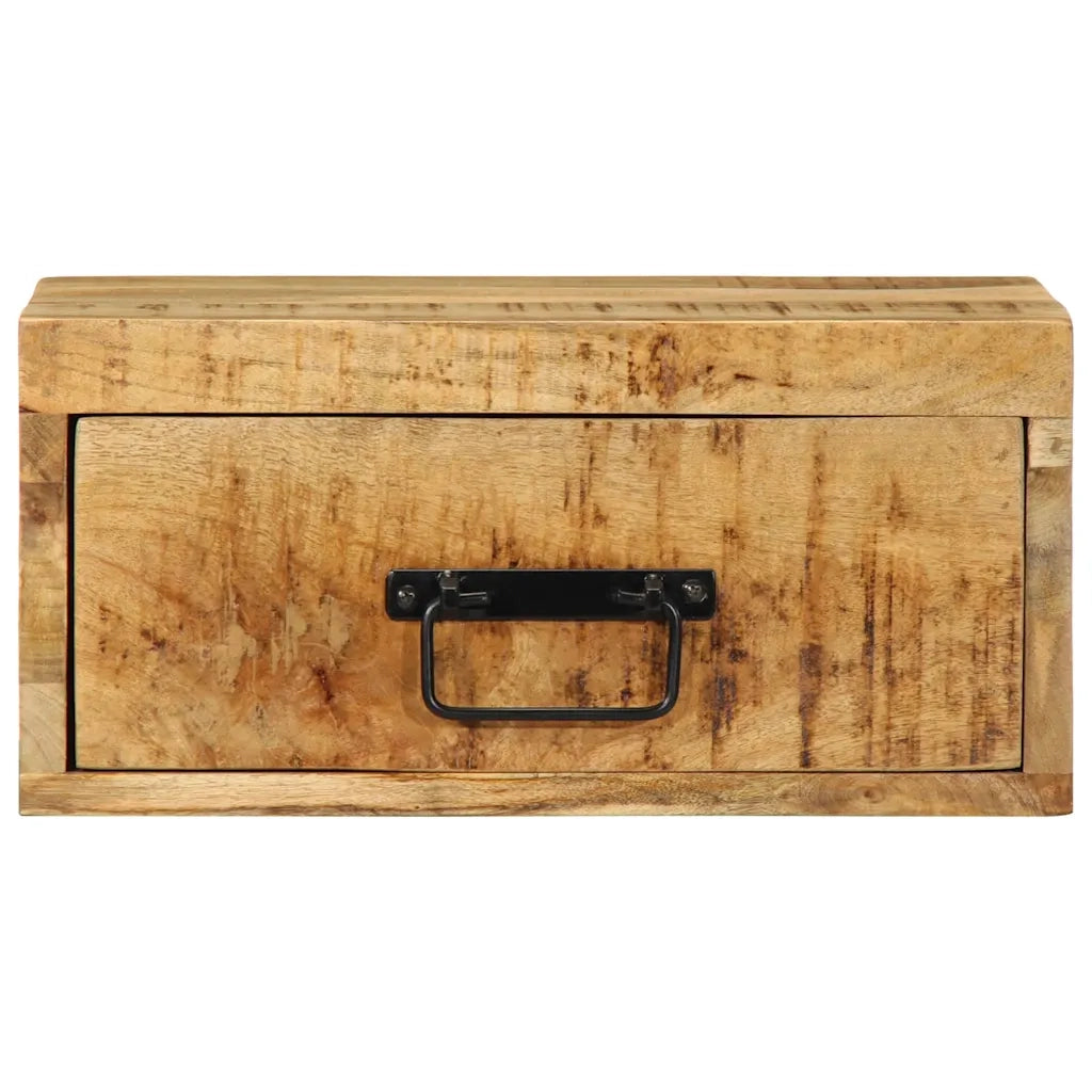 vidaXL Comodini da Parete 2pz in Legno Grezzo Massello di Mango