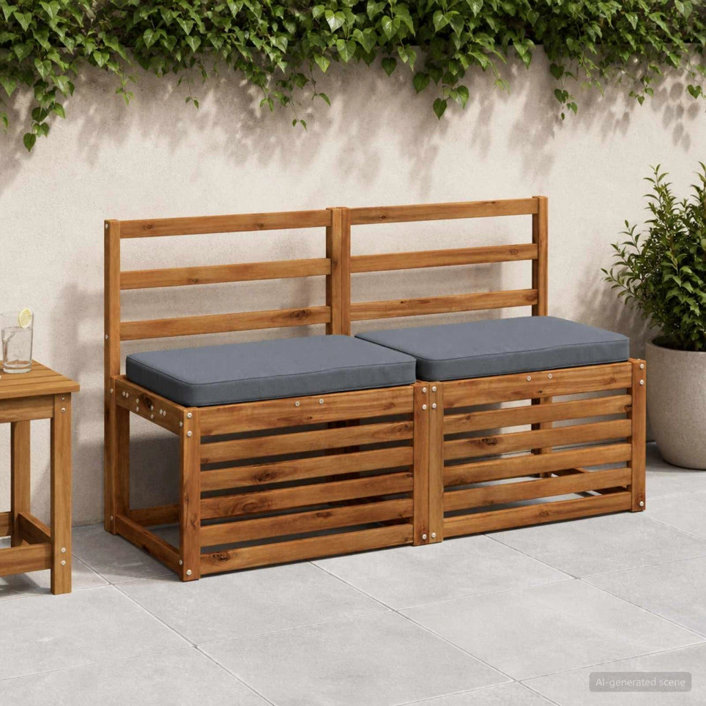 Cuscini per Panchina a 2 Pezzi VUGHT 2 pcs 100% Poliestere Blu 951005