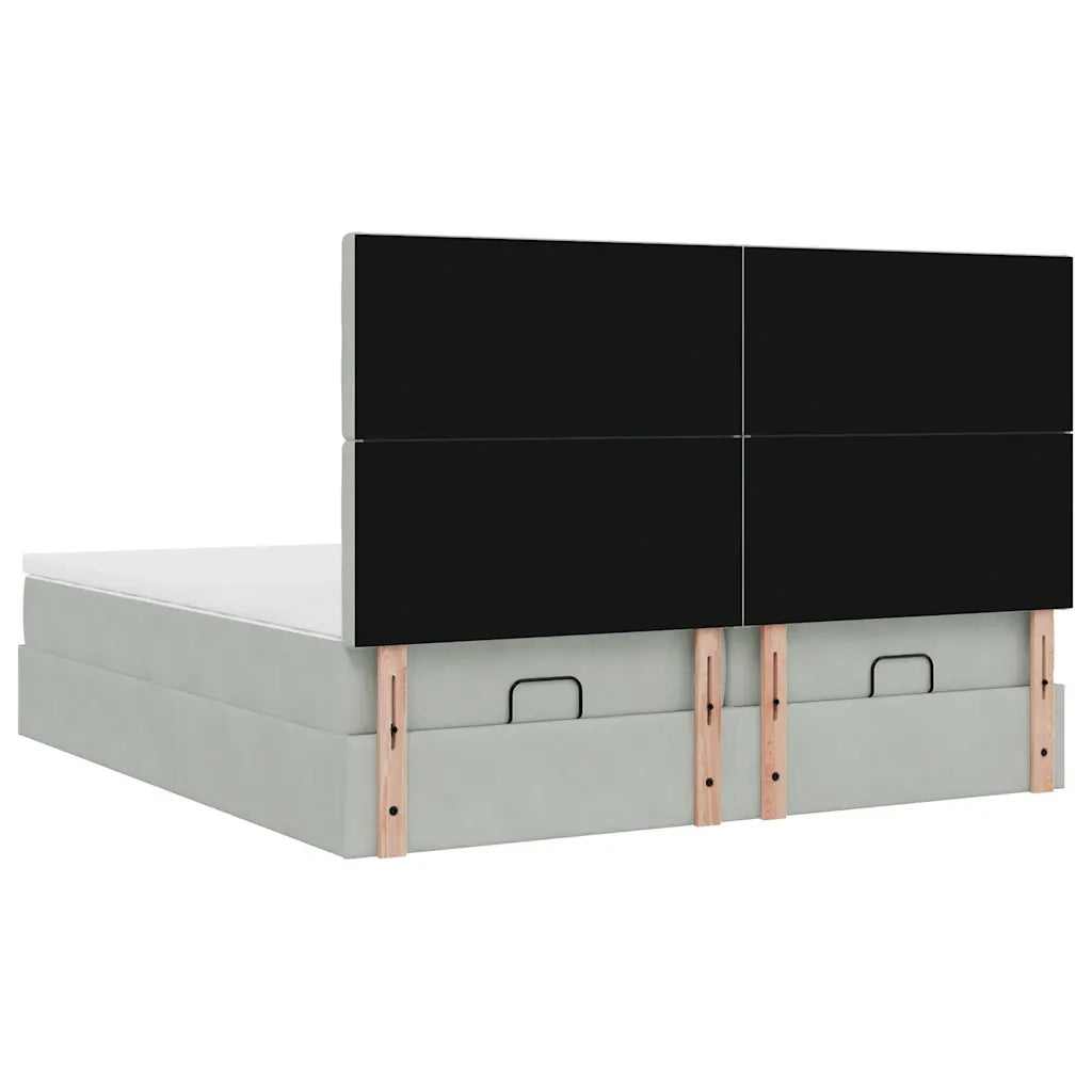Struttura Letto Pouf con Materassi 200x200 cm Velluto 3314663
