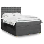 Giroletto a Molle con Materasso Grigio Scuro 140x190 cm Tessuto 3292066