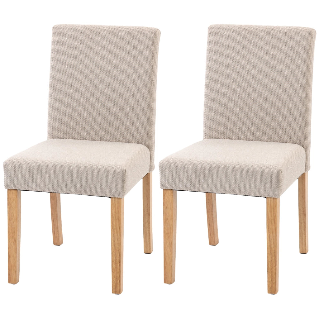 Set di 2 Sedie da Pranzo Imbottite ¨C zephmum ¨C Legno di Hevea, Grigio