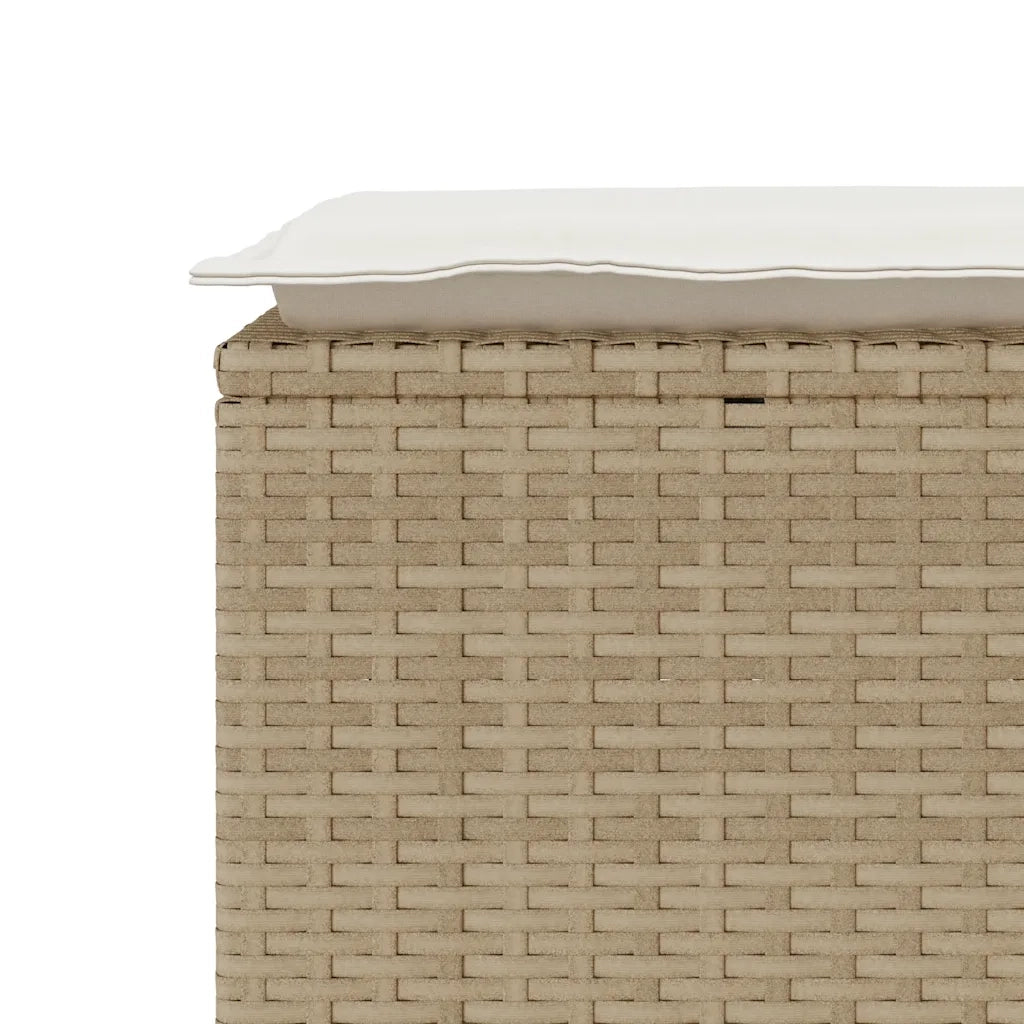 vidaXL Panca da Giardino con Cuscino Beige 110x40x44 cm in Polyrattan