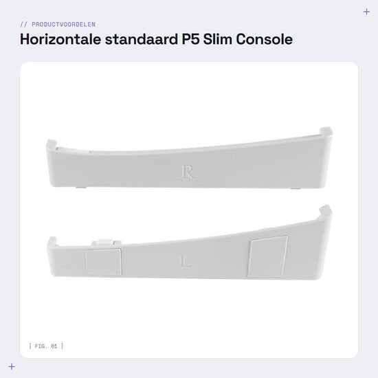 Supporto standard per console P5 Slim - Base orizzontale per console - Compatibile con PlayStation 5 Slim - Posizionamento stabile - Migliorata stabilità - Sicuro e protetto durante il gaming - Supporto per console