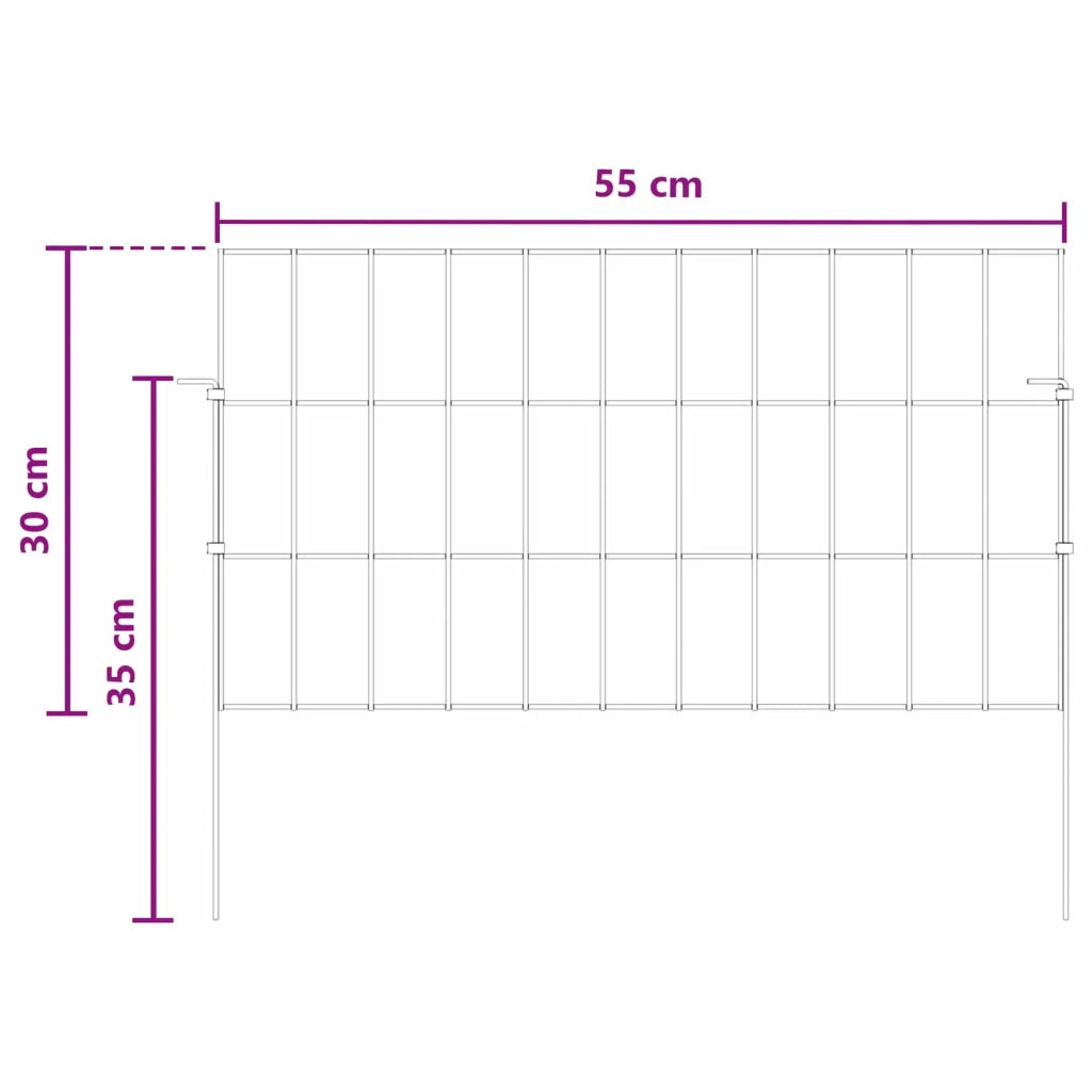 Recinzione da Giardino con Picchetti 24 pcs 55 x 30 cm Mesh 42042956