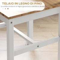 Set 4 Sedie per Cucina e Soggiorno con Schienale a Croce, in Legno di Pino, 41x46.5x86 cm