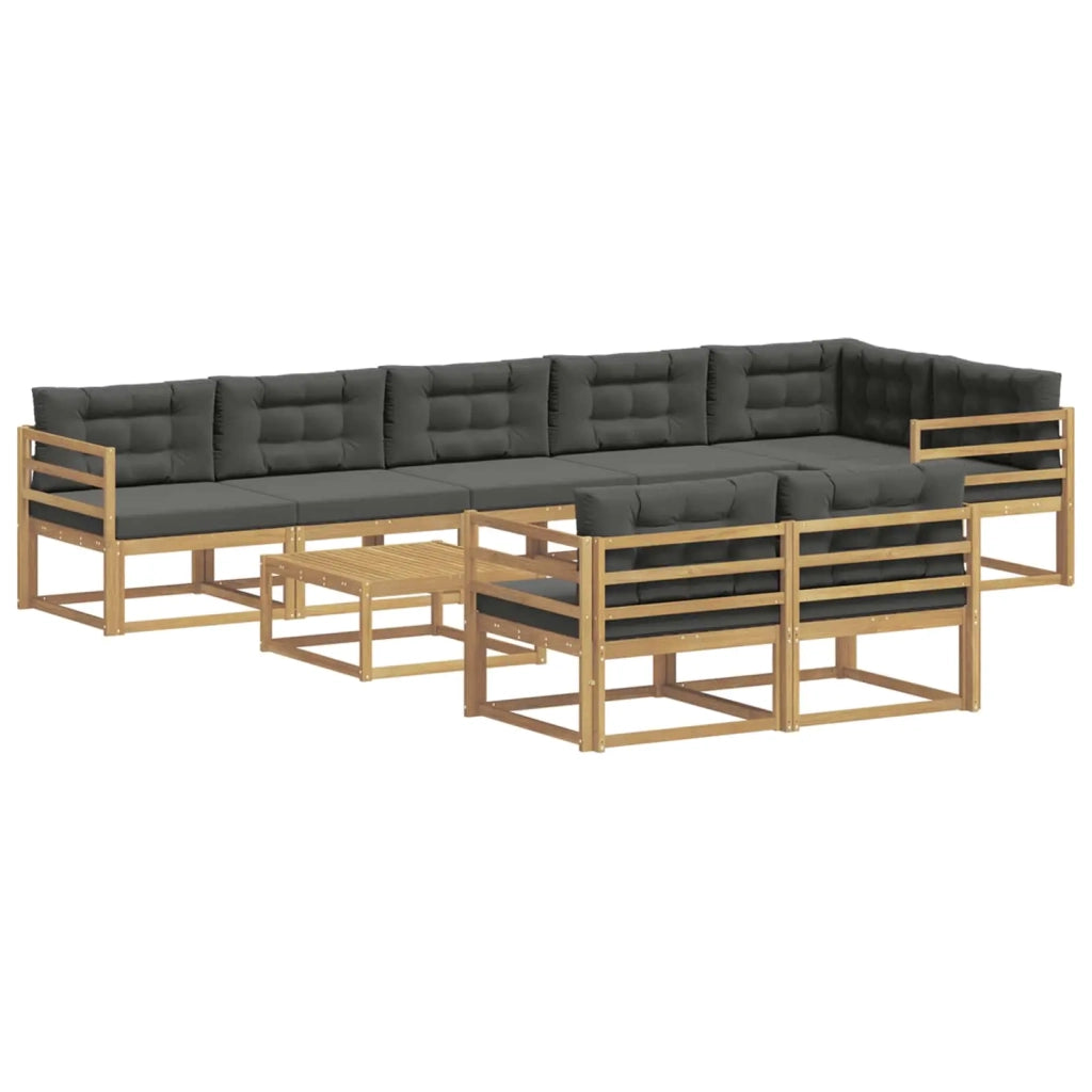 Set di divani da esterno 9 pz Bianco e Antracite Poliestere 3386641