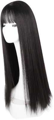 Pruica di alta temperatura - Lunghezza Pruica - Pruica nera - Capelli sintetici - Fermo capelli regolabile - Pruica di moda - Stucco capelli