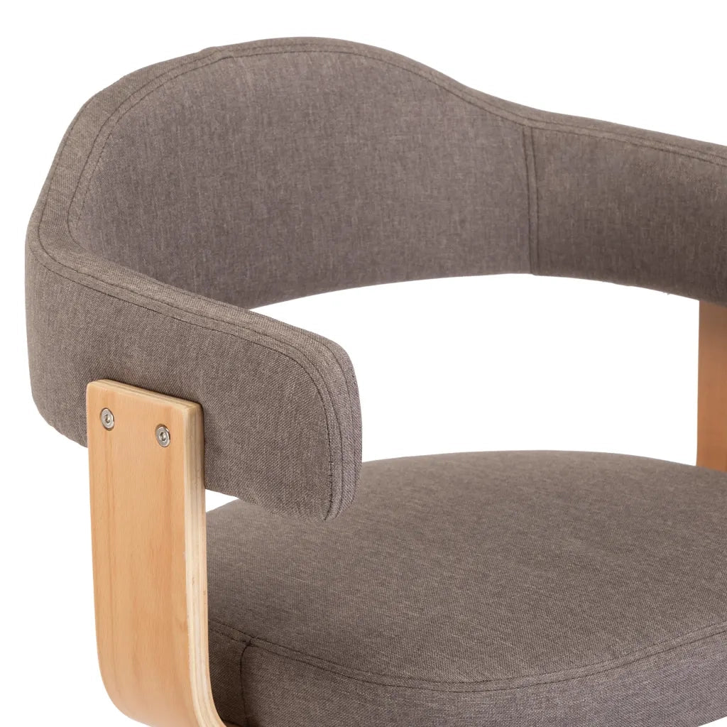 Sedia da Pranzo Girevole Grigio Talpa Legno Ricurvo e Tessuto 287420