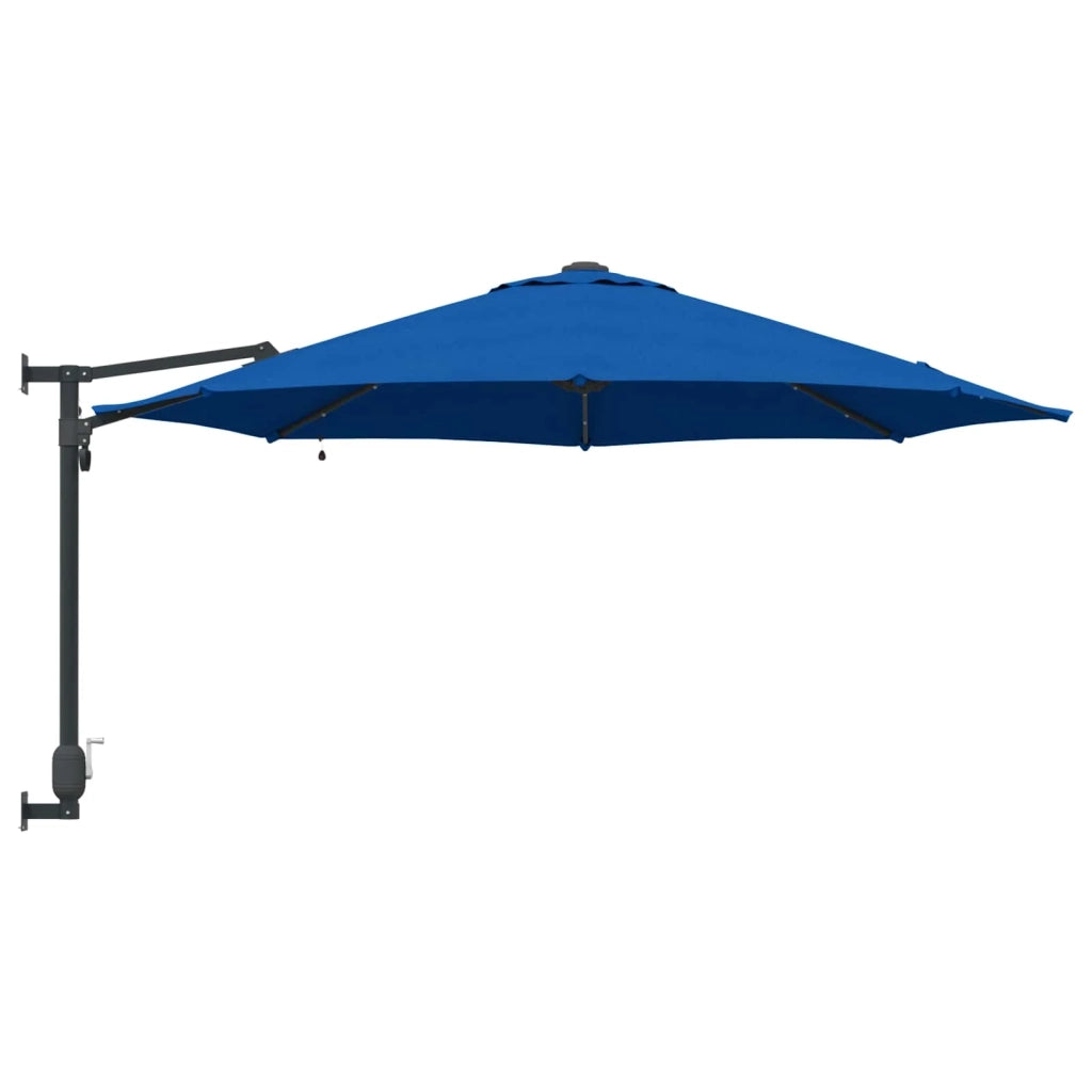 Moderno ombrellone da giardino inclinabile con illuminazione LED per esterni 248 x 248 x 148 cm poliestere azzurro 02_0058649