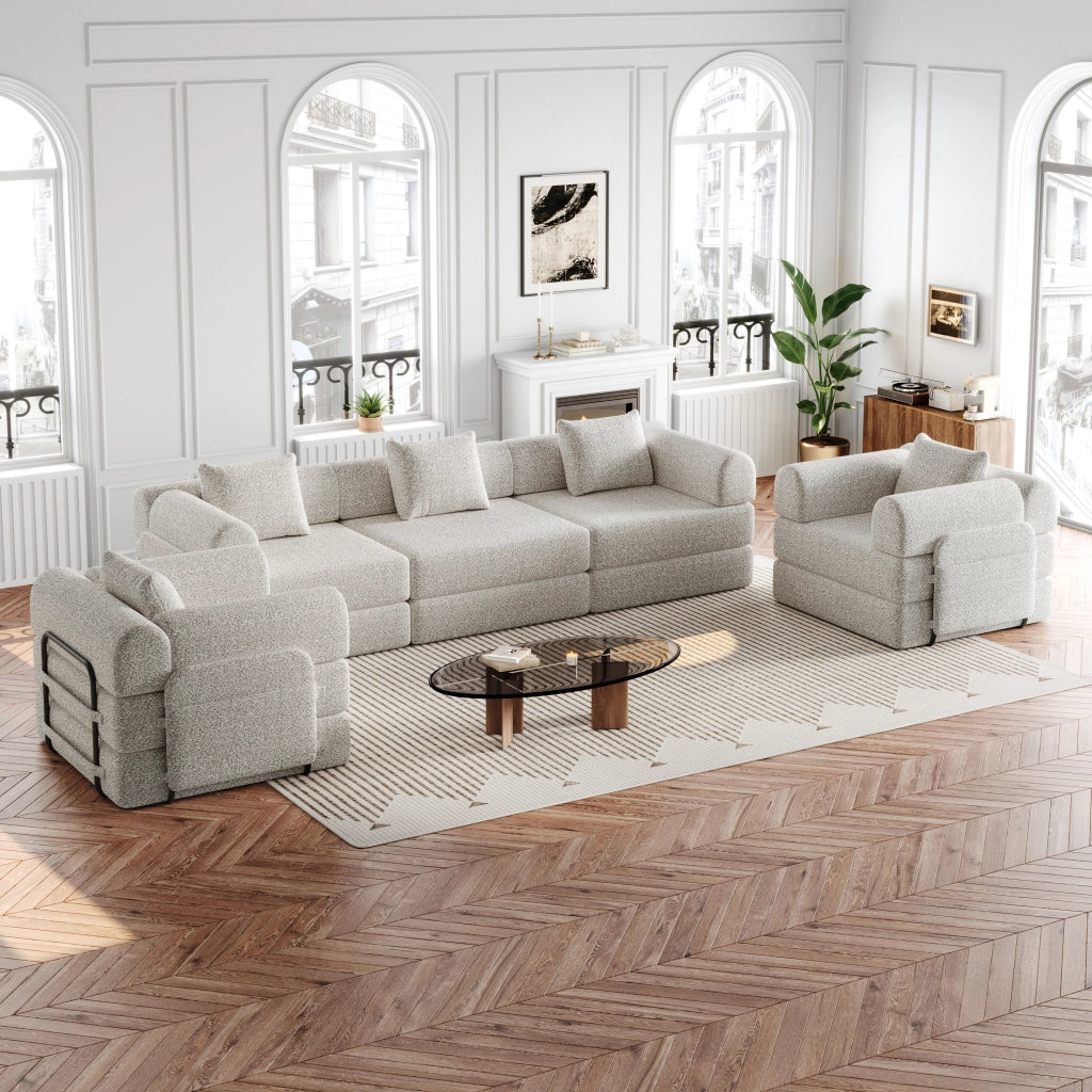 Divano Letto 2 in 1 con Vano Portaoggetti ¨C MINIMAL ¨C Chenille, Struttura Metallo