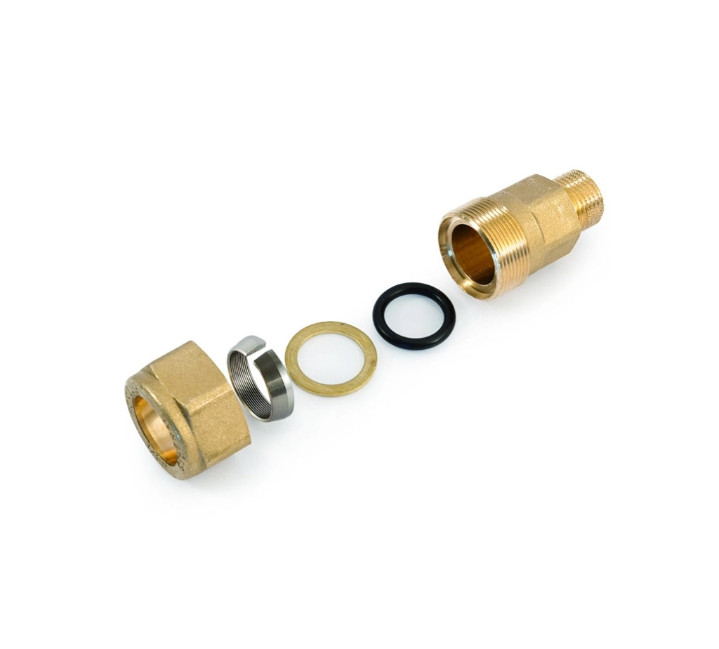 Raccordo in ottone per tubo ferro maschio