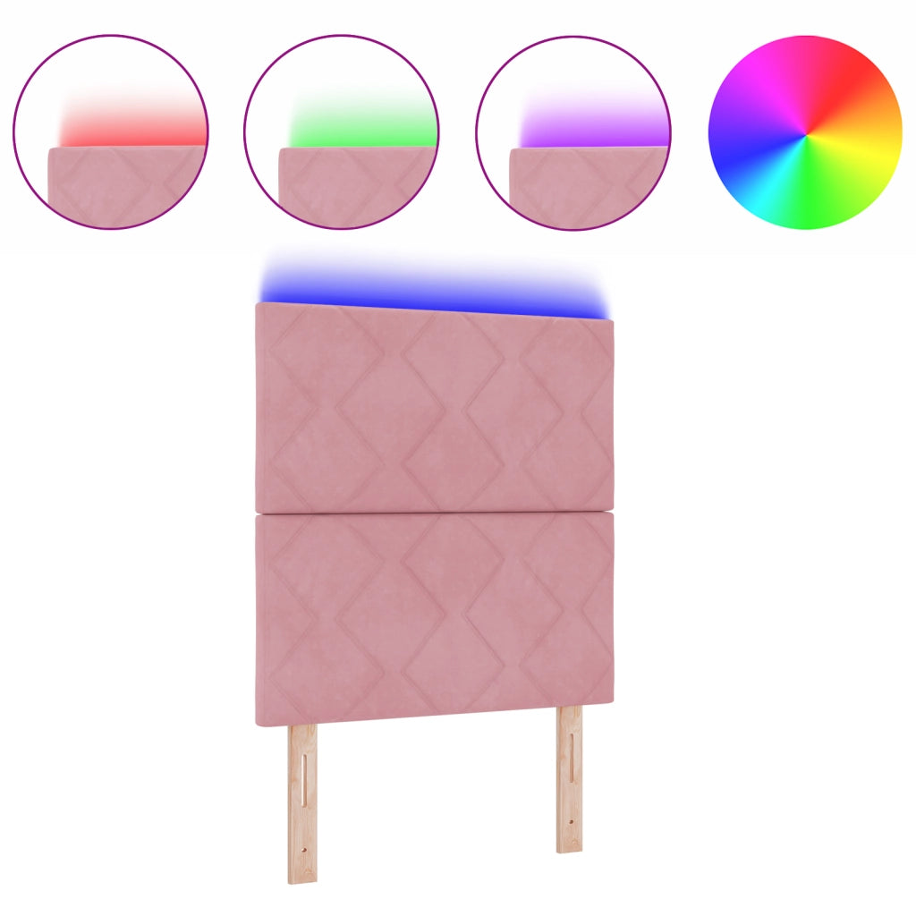 Testata LED Design a Blocchi di Diamante Rosa 80 cm in Velluto