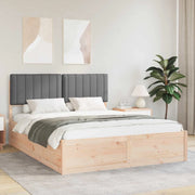 Letto con Testiera Rivestita Grigio scuro 160 x 200 cm
