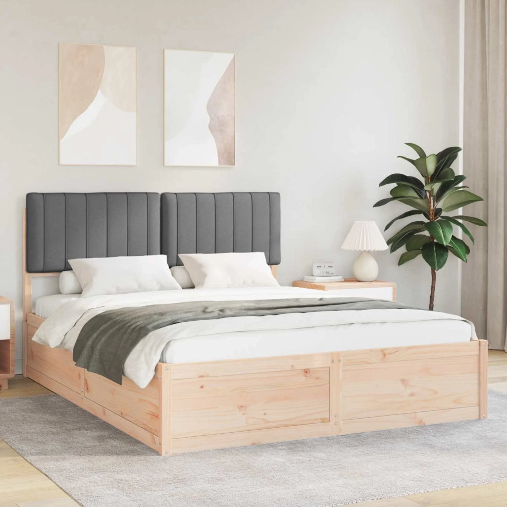 Letto con Testiera Rivestita Grigio scuro 160 x 200 cm