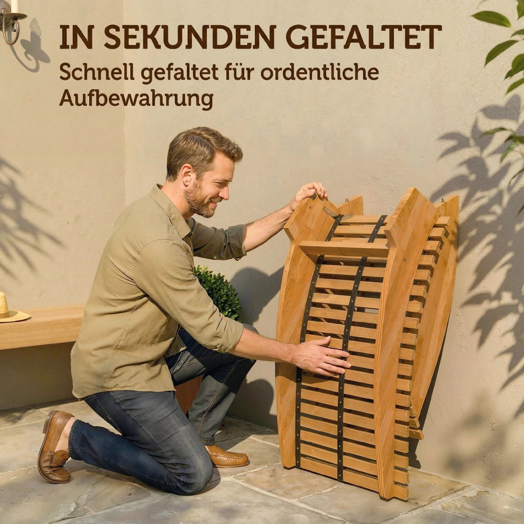 Lettino da giardino in legno di acacia pieghevole con design a doghe ergonomico ¨C zephmum ¨C 60x156x77 cm