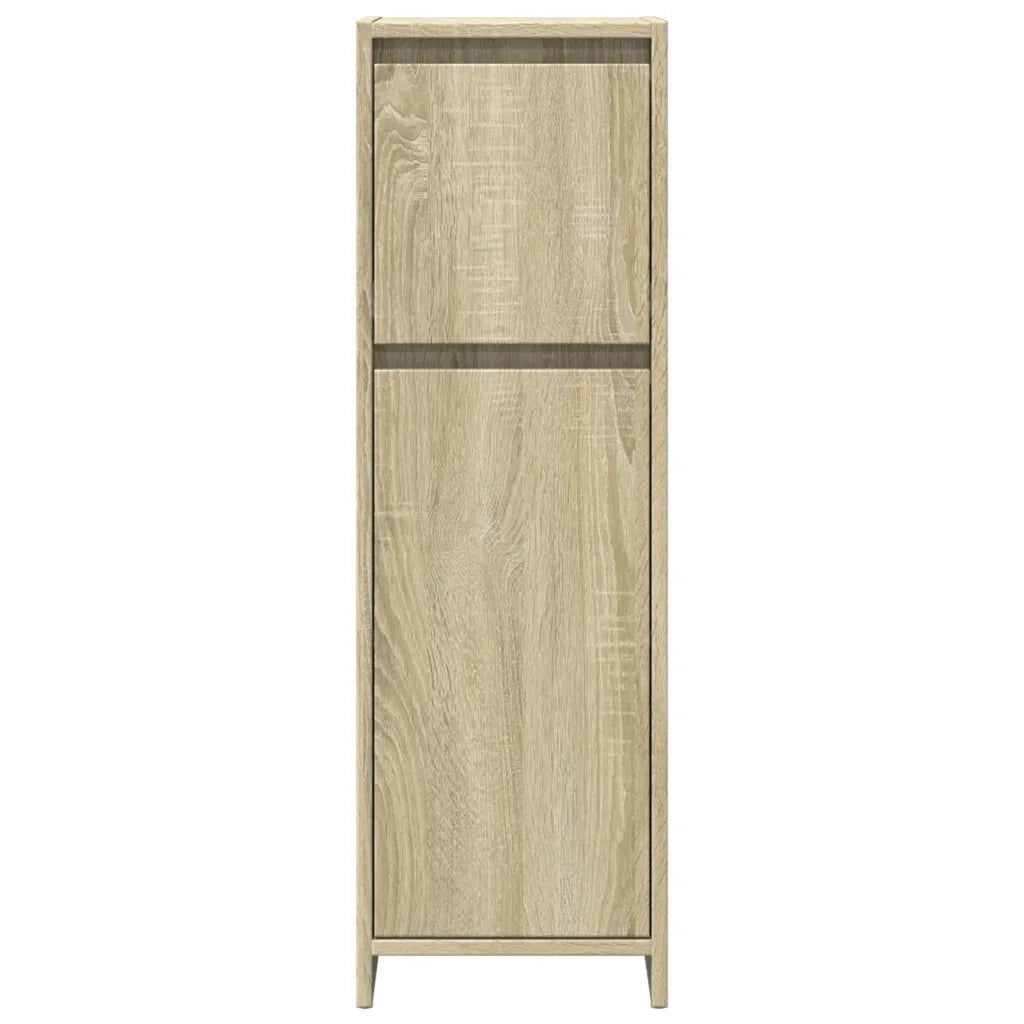 vidaXL Set Mobili da Bagno 3 pz Rovere Sonoma in Legno Multistrato