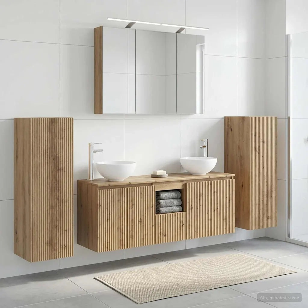 Set di mobili per il bagno 6 pcs Rovere Artigianale 3407150
