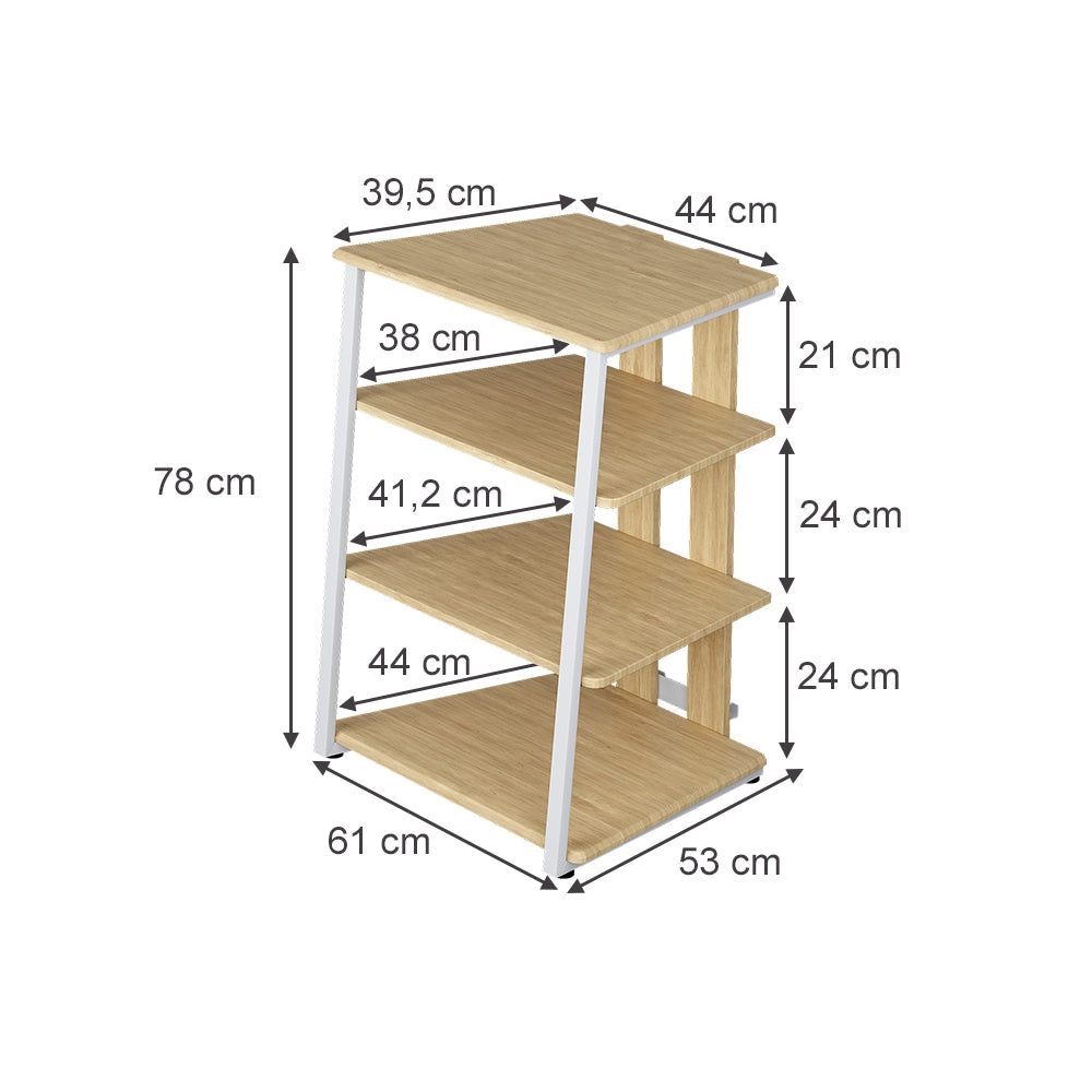Vicco Ripiano portaoggetti Sonoma/Bianco 61 x 78 cm 4 ripiani aperti