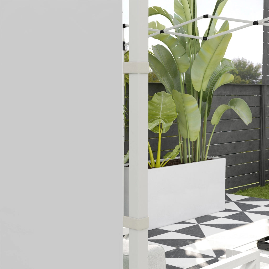 SET DA 2 PANNELLI LATERALI PER GAZEBO 295 x 195 cm BIANCO CON FINESTRE E PORTA