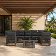Set Divano da Giardino 8 pz Grigio polyrattan 3436427