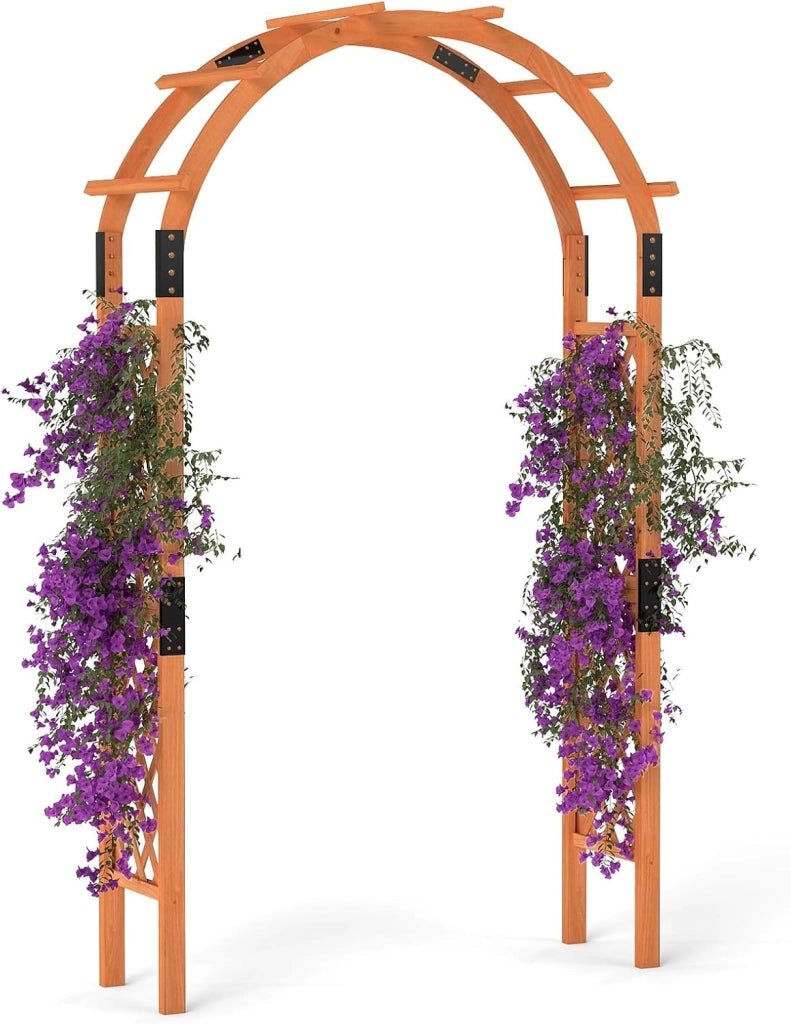Arco da Giardino in Legno, Pergola da Esterno per Piante Rampicanti, Pergolato per Matrimonio e Feste, da Giardino, Patio e Cortile (Modello 5)