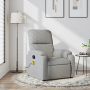 Divano Sedia-Poltrona Reclinabile Massaggio Grigio Chiaro Tessuto Microfibra 468709