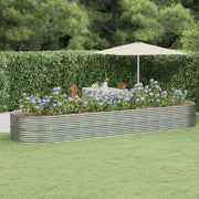 Letto Giardino Acciaio Verniciato Polvere 510x140x68 cm Argento 319117