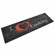 Tappetino da cucina morbido antiscivolo e lavabile 150 x 45 cm velluto nero 02_0046041