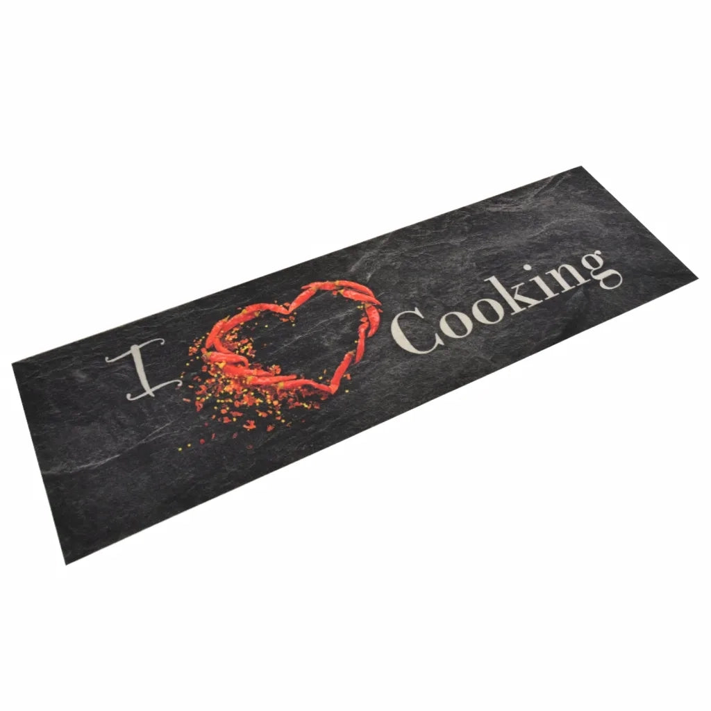 Tappetino da cucina morbido antiscivolo e lavabile 150 x 45 cm velluto nero 02_0046041