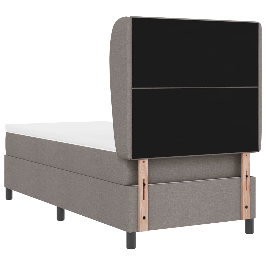 Letto Box Spring con Materasso Tortora 90x190 cm Tessuto
