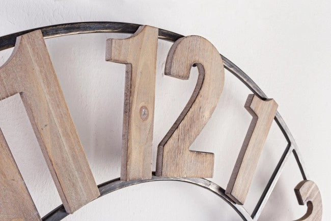 Set 2 Orologi da Parete Acciaio Nero Industriale 80 cm - VERDONIA