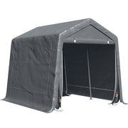 Tenda Garage 2.4x2m per Veicoli e Biciclette in Metallo e Tessuto PE, Grigio Scuro