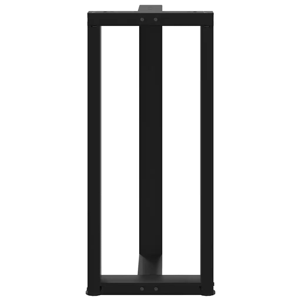 Gambe per tavolo da bar a forma di T 2 pz | Piede del tavolo nere 50x35x(90-91) cm in acciaio