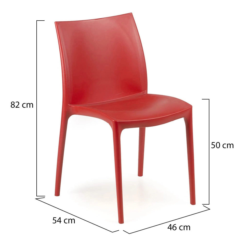 Grover, Sedia da Esterno una Sedia Made in Italy, Rosso