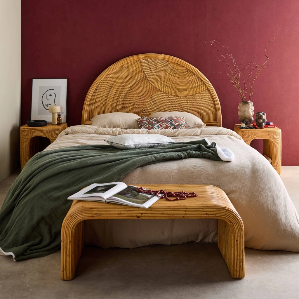 Testata in rattan naturale, marrone naturale