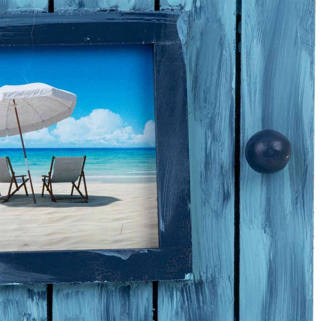 Cassetta portachiavi in ​​legno blu, 20x8x30h cm