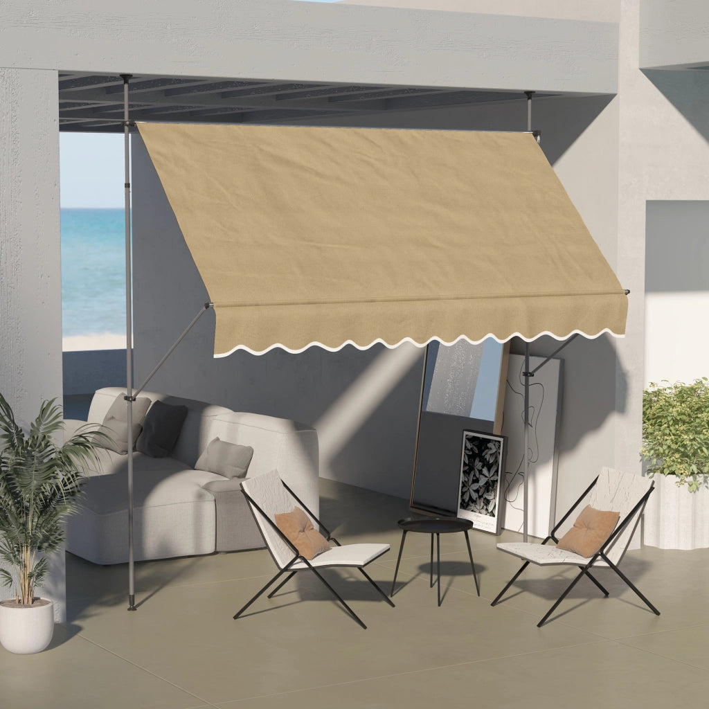 Tenda da Esterno Manuale Retrattile con Manovella ¨C Zephmum ¨C Beige 300x120x210-300 cm