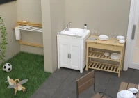 MONGARDI Mobile Lavatoio in resina per esterno-interno 60x50x85