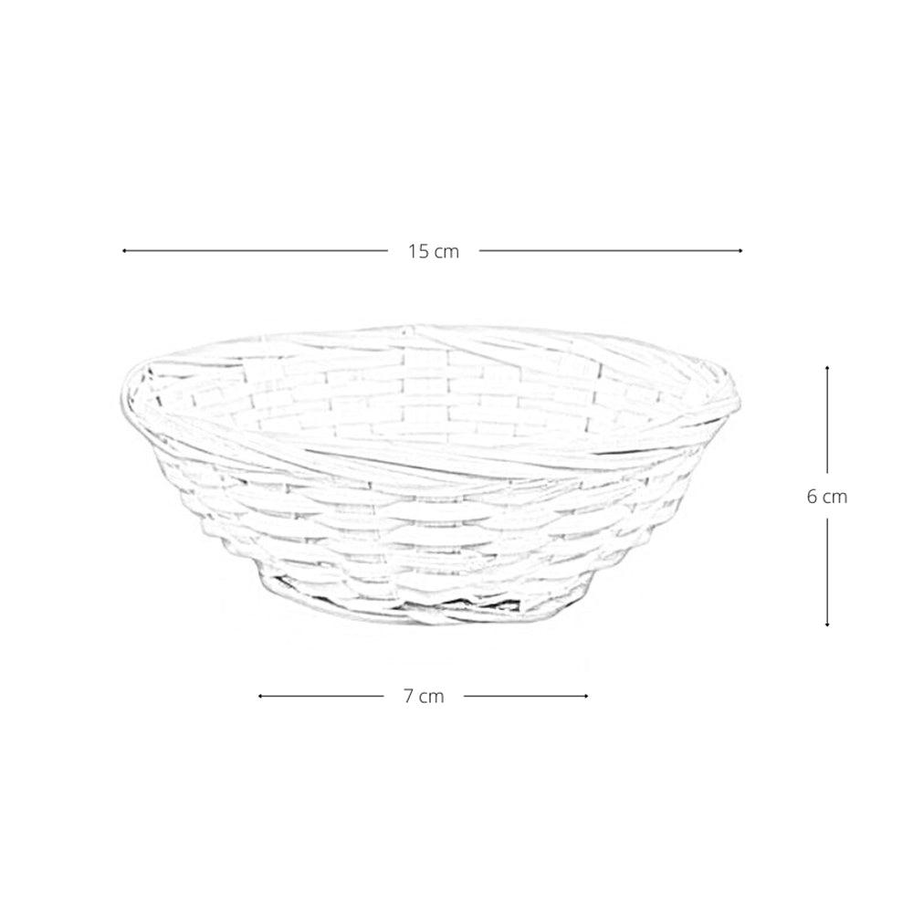 Ceste Cestini espositore intrecciati rotondi x10 fibra naturale cm 15 x 15 x h 6