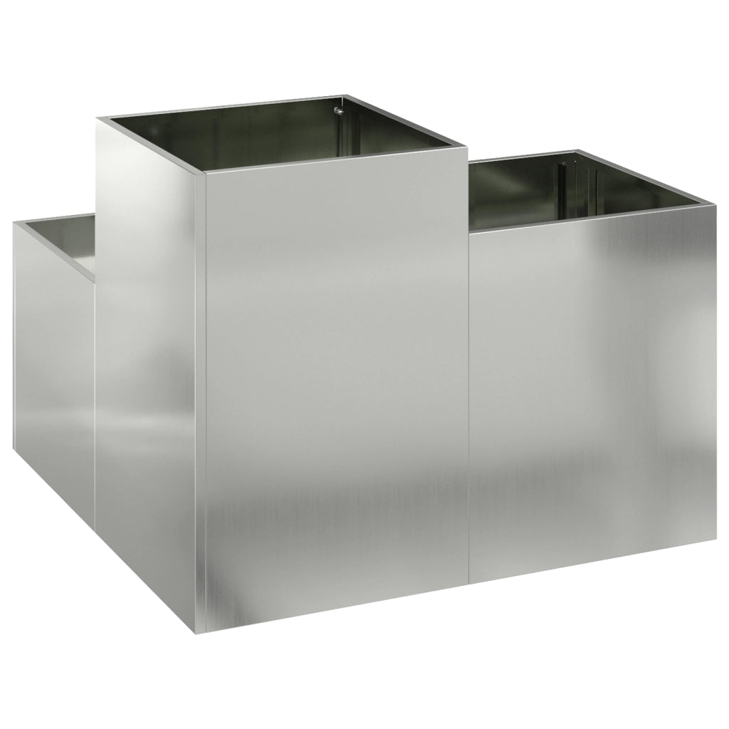 Fioriera da Giardino 80x80x60 cm Acciaio Zincato