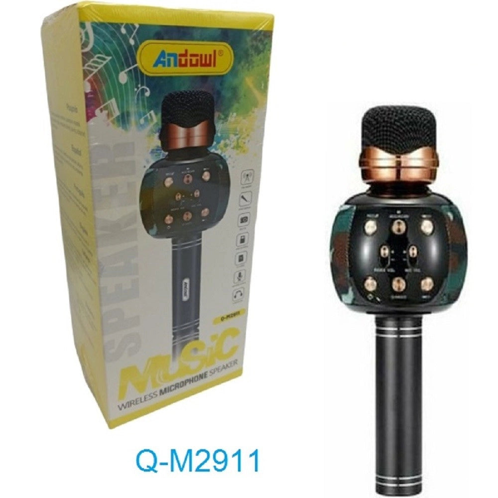 Trade Shop - Altoparlante Microfono Wireless Ricaricabile Bluetooth Fm Radio Musica Q-m2911 -