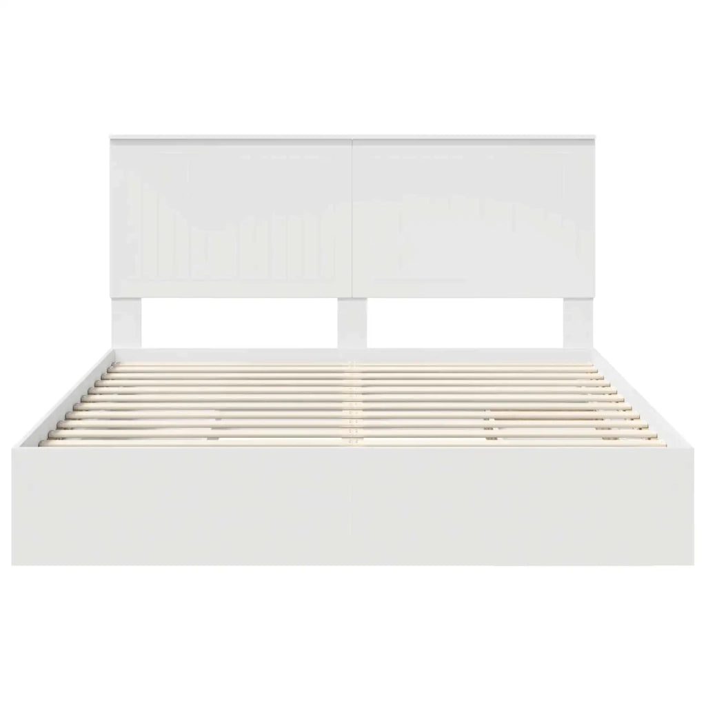 Letto con Contenitore Bianco 160 x 200 cm Legno multistrato