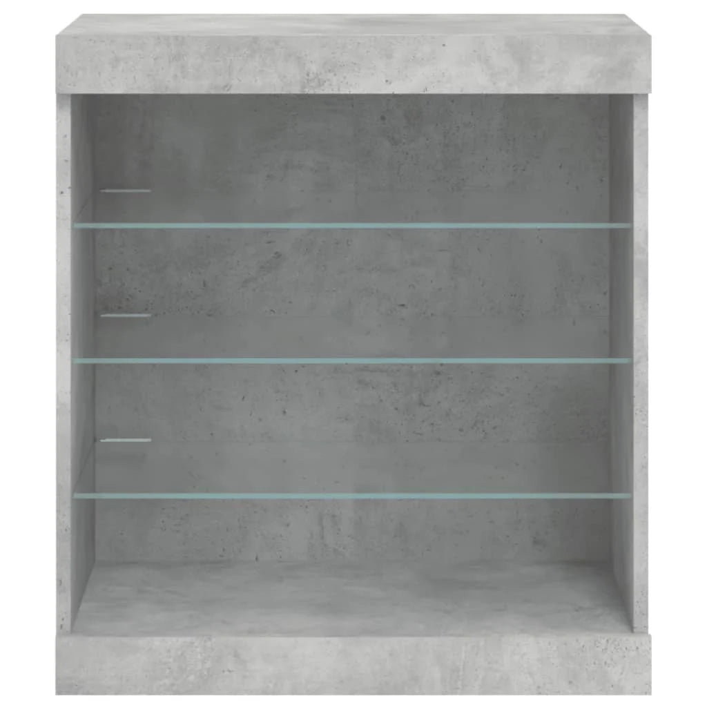 Credenza cassettiera armadio mobile contenitore organizer per cucina soggiorno salotto con luci LED 60,5 x 37 x 67 cm grigio 02_0030003
