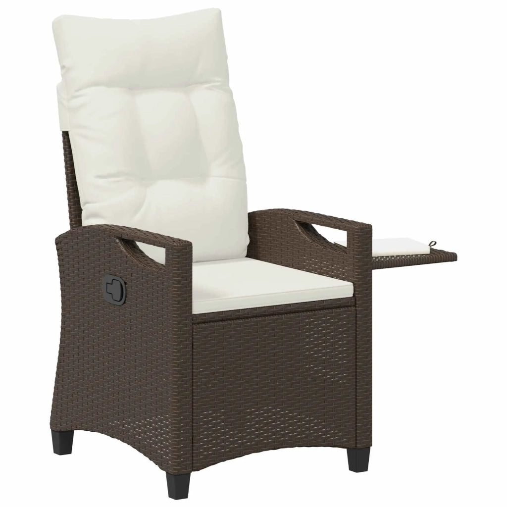 Sedia da giardino reclinabile Marrone e Crema 56 x 60 x 112 cm